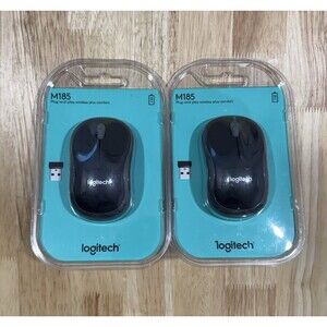 Logitech Wireless Mouse M185 Gray Packaging Set Of 2 (910-002225) Free Shipping